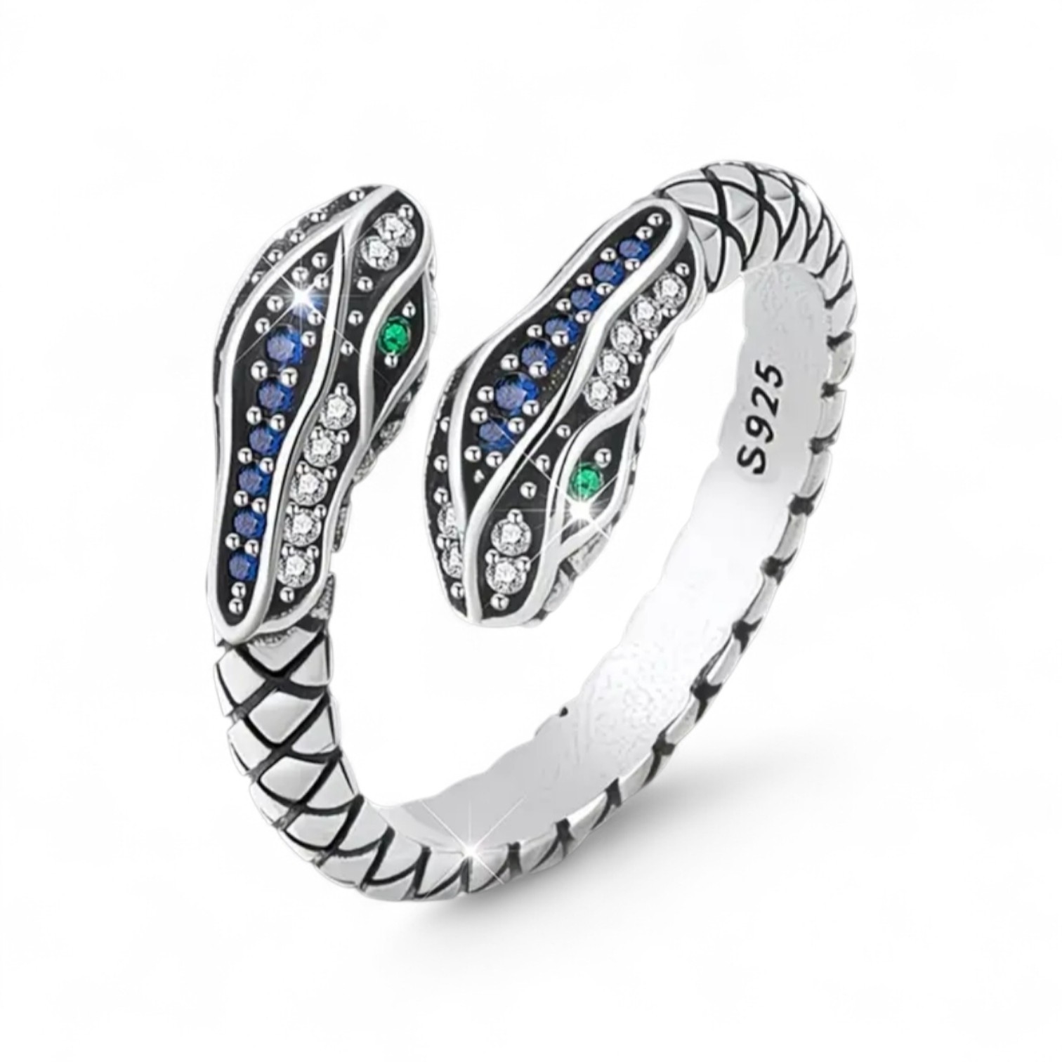 925 Sterling Silver Adjustable Snake Ring RNG19