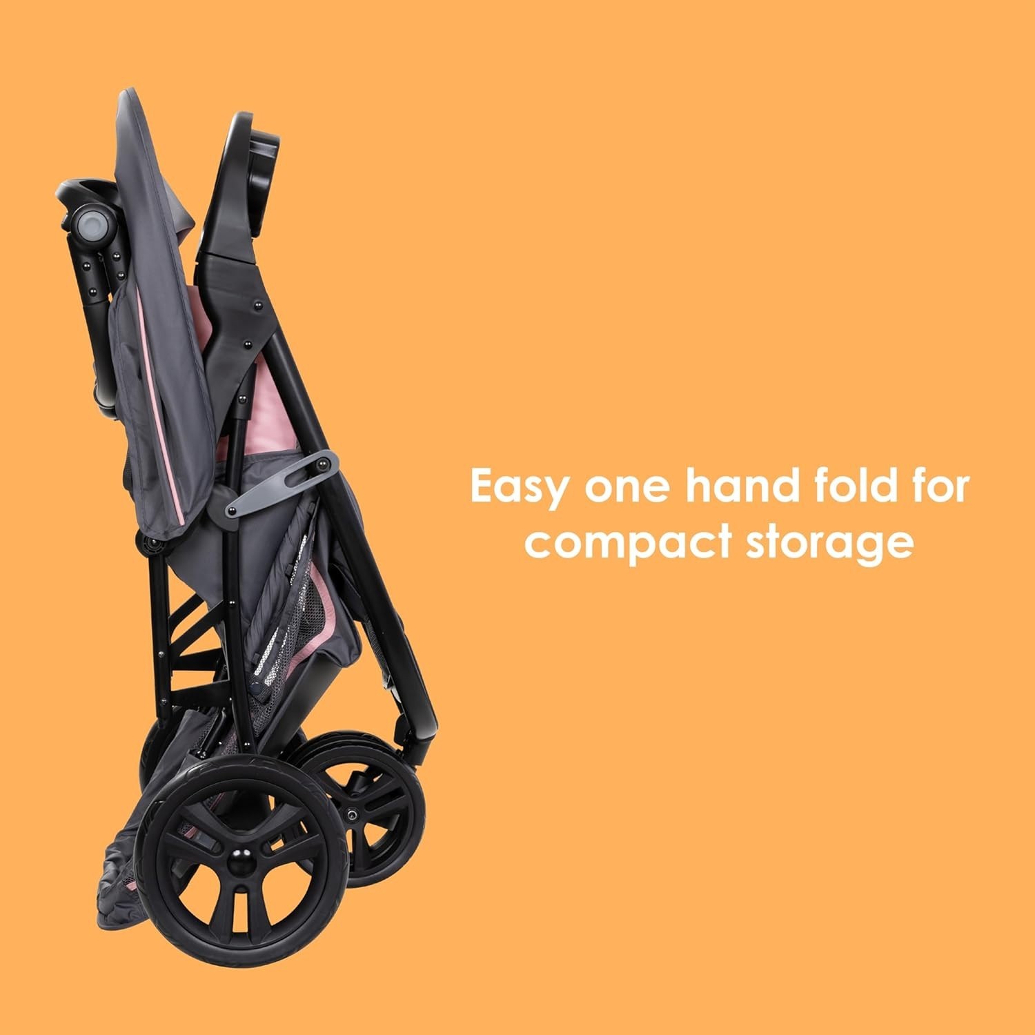 Adjustable Height Stroller with 5 Point Harness and Breathable Polyester Fabric