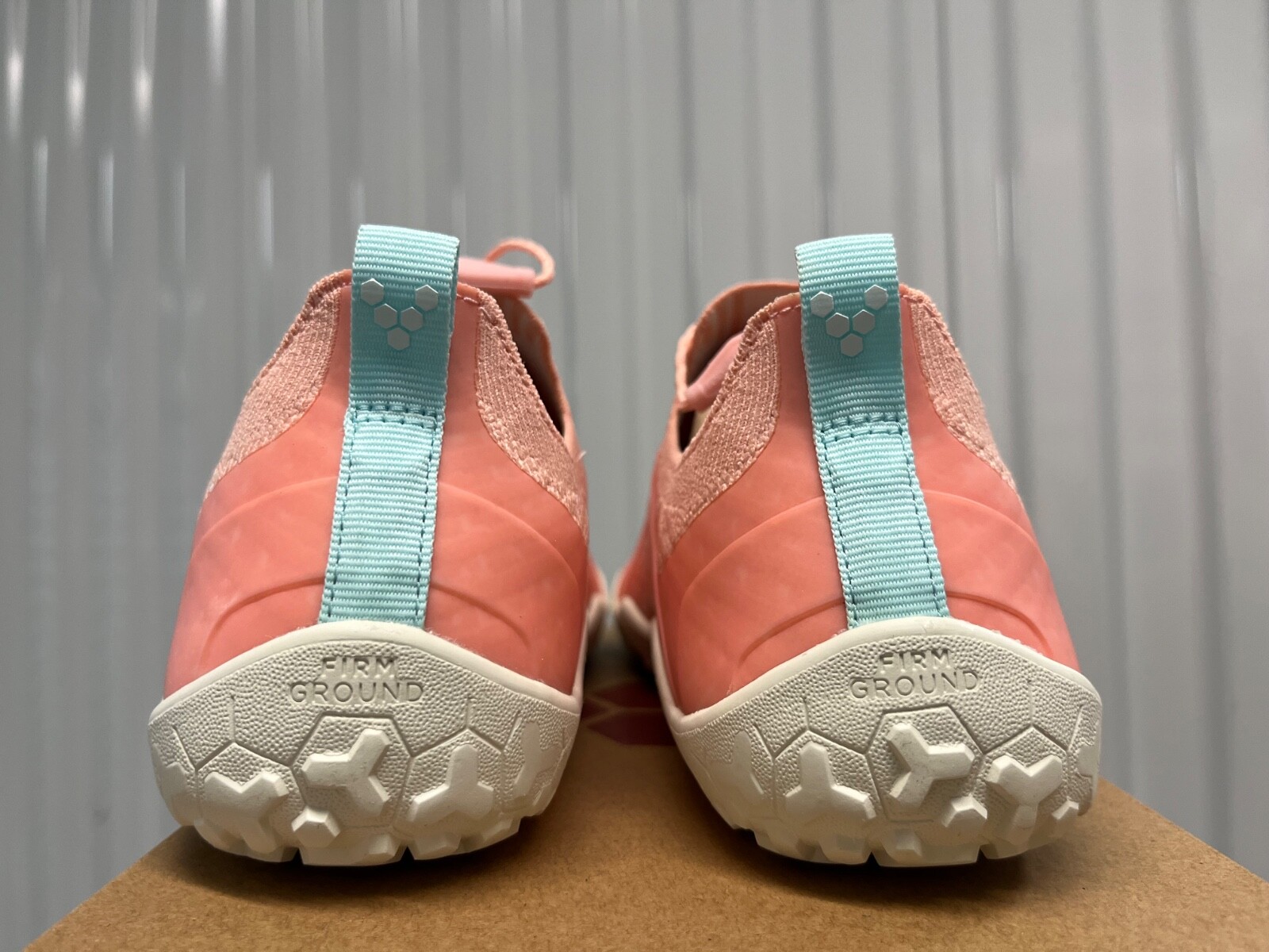 Womens Vivobarefoot Primus Trail Knit Peach Melba Pink Multicolor Barefoot Shoes