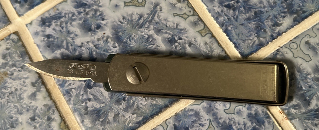 Vintage Stanley 10-059 Folding Pocket Utility Knife, Made in USA 28-115 Blade