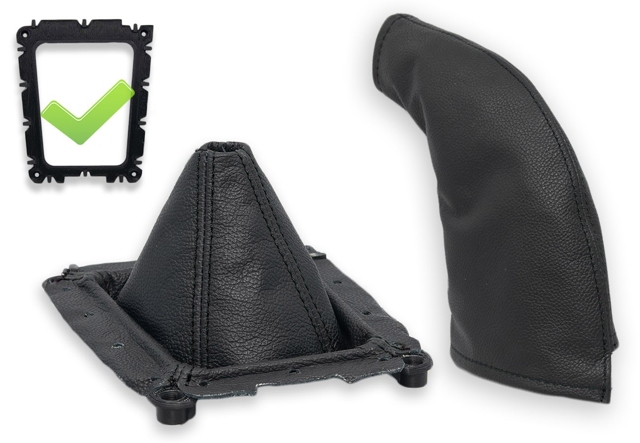 FOR MAZDA MX-5 NA 1989-1997 GEAR SHIFT + EBRAKE GAITER LEATHER s. BLACK + FRAME