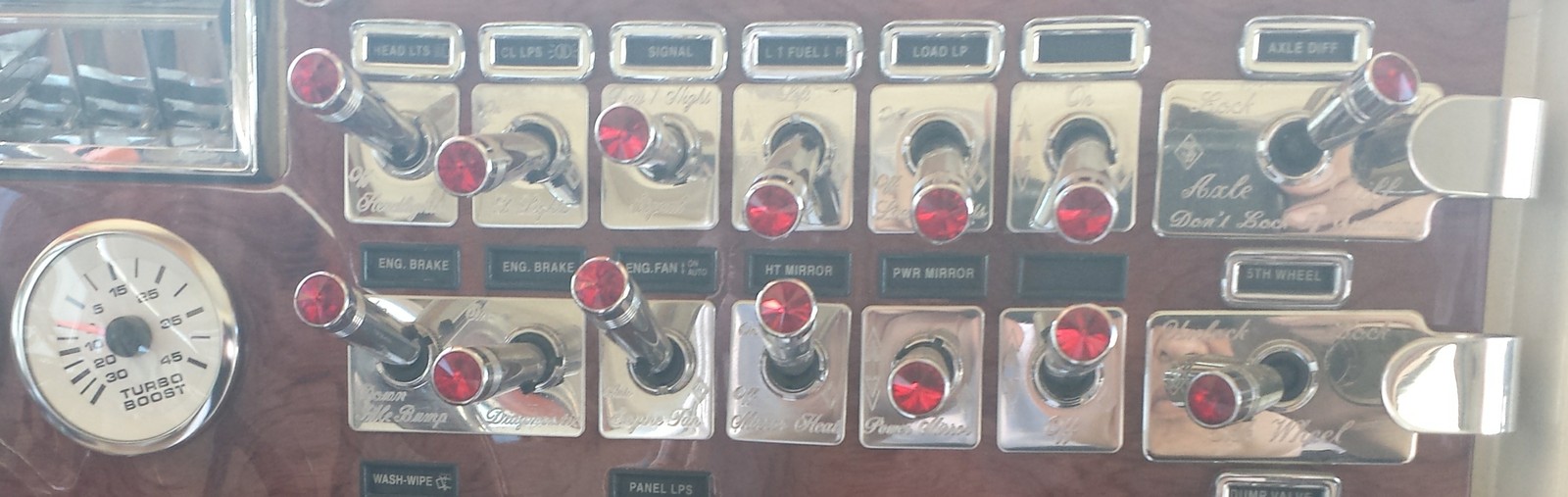 Peterbilt Long Chrome Toggle Switch Extensions - Pointed set of 10