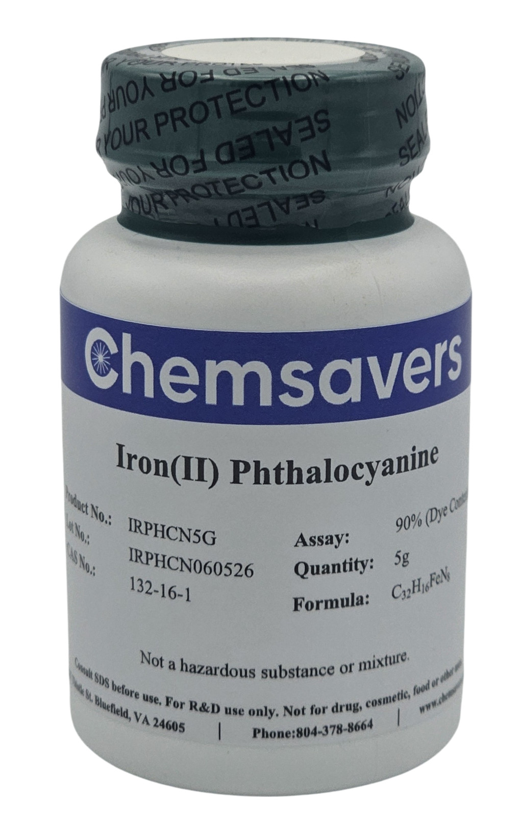 Iron(II) Phthalocyanine, 90% (Dye Content), 5g