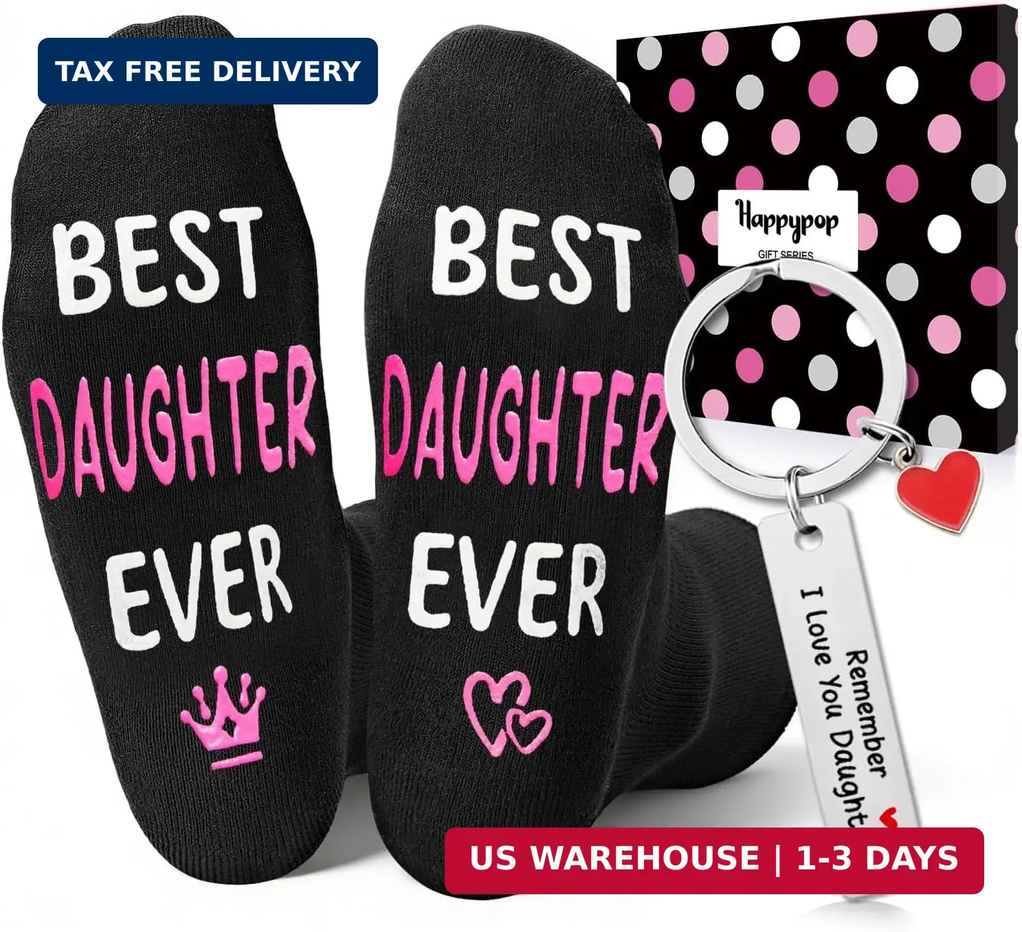 HAPPYPOP Mothers Day Socks - Gifts for Grandma Daughter, Sister Cousin Daughter
