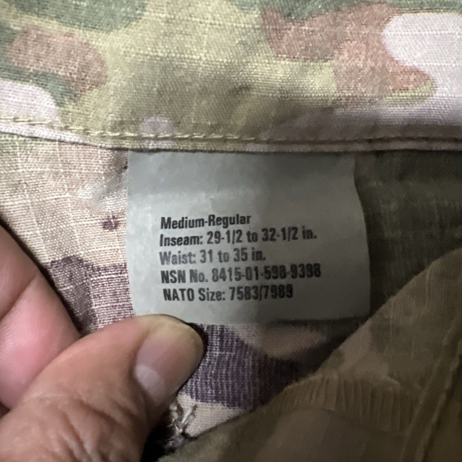 US Army OCP Multicam Combat Trousers Medium Regular Flame Resistant USED #01