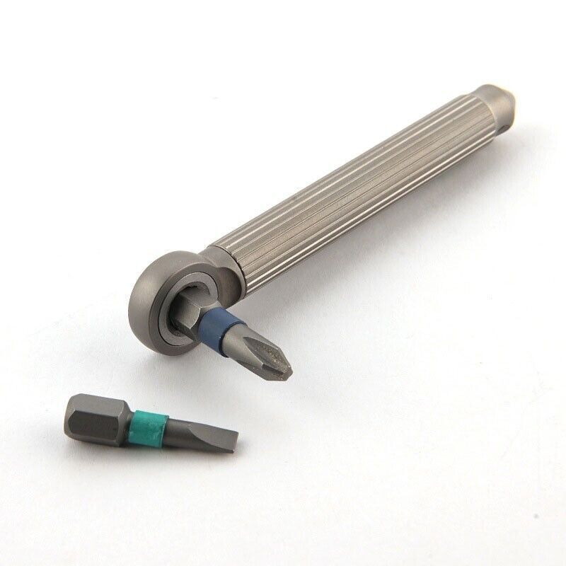 Titanium Brass S2 steel Multi Tools Card Screwdriver Pocket Outdoor Keychain EDC