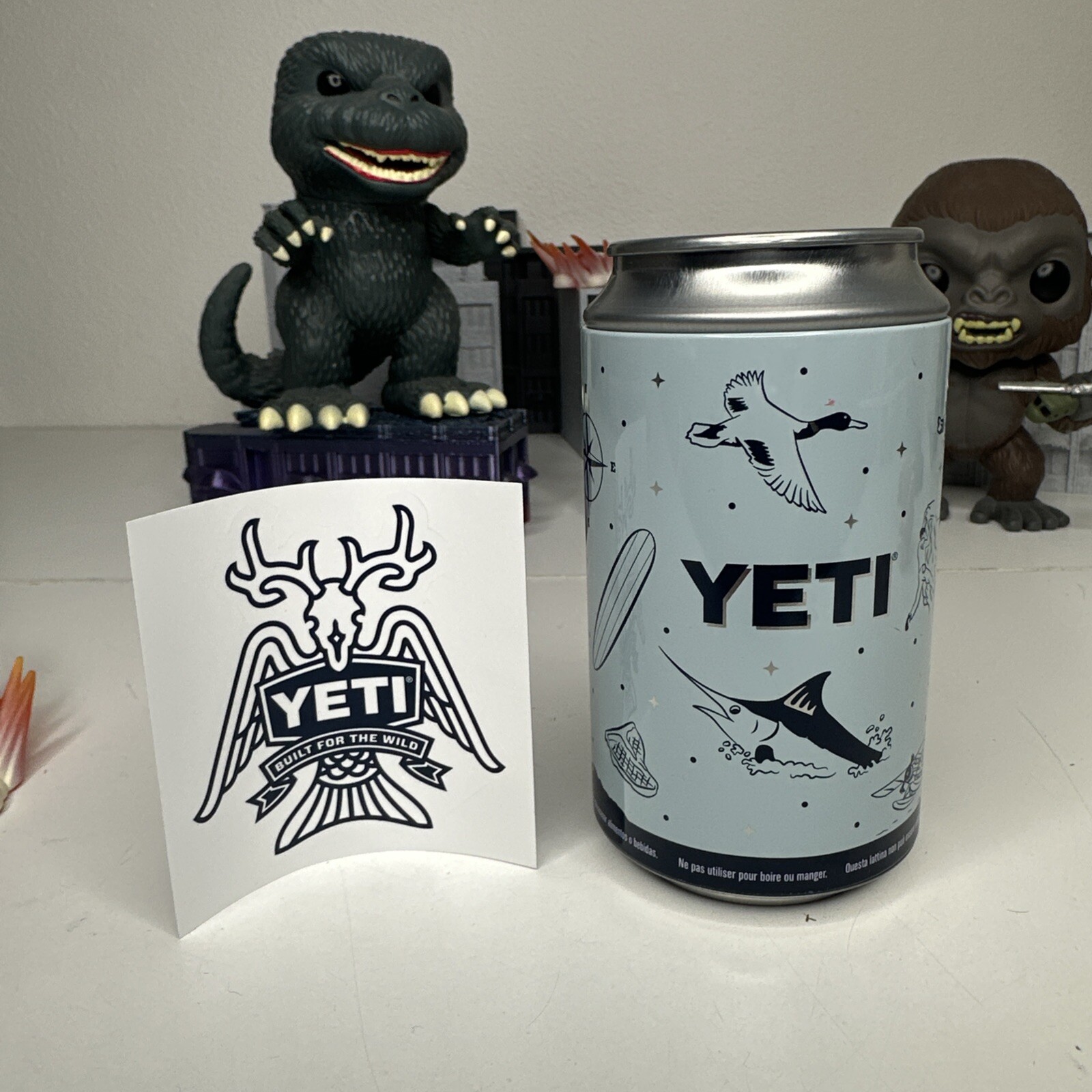 Yeti Stash Can Safe Container W/ Sticker Blue Beach Travel Secret Removable Top