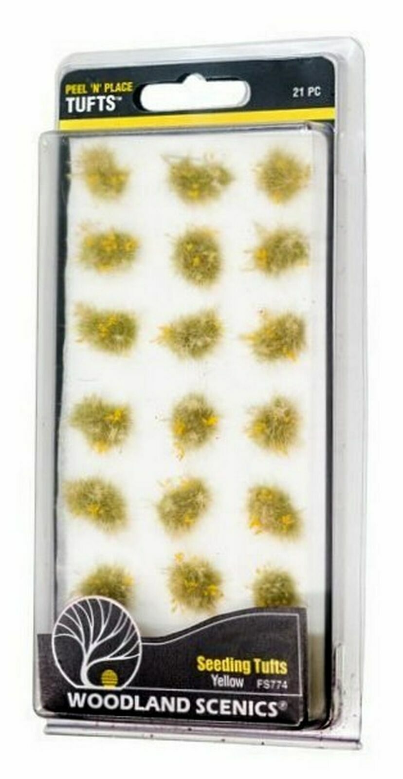 Woodland Scenics ~ New 2024 ~ Peel 'n' Place Tufts ~ Yellow Seeding 21 Pcs FS774