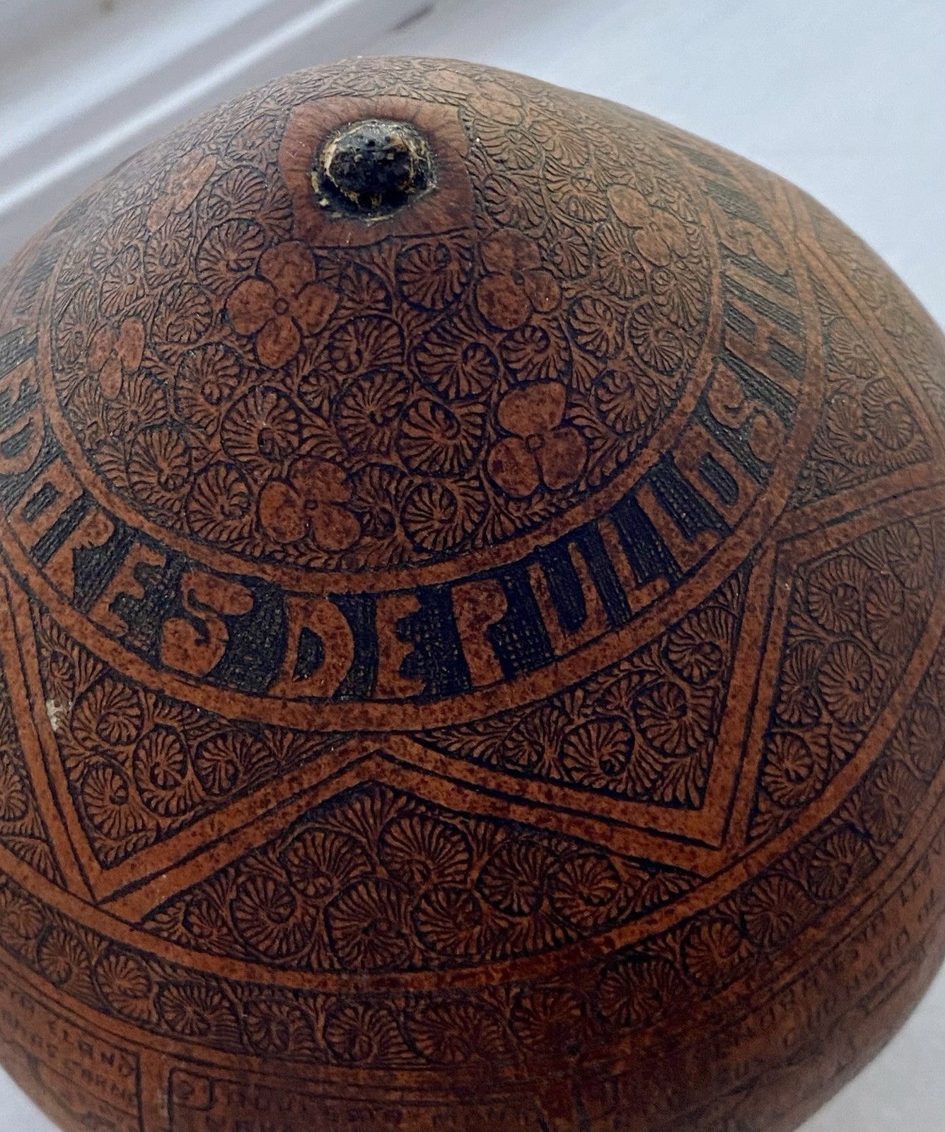 Vtg. Handcrafted Carved Peruvian Gourd Village Life