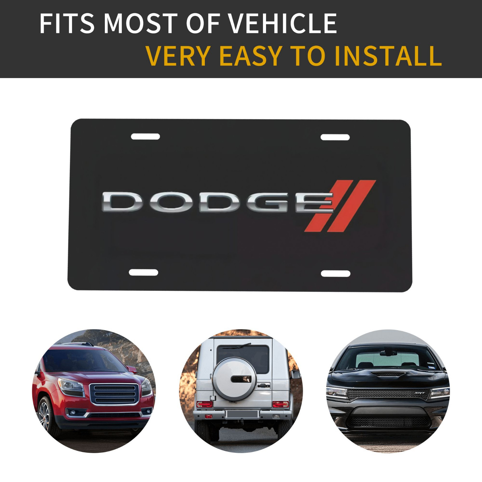 For Dodge vehicles License Plate New Car Tag Metal thin Aluminum Made In USA
