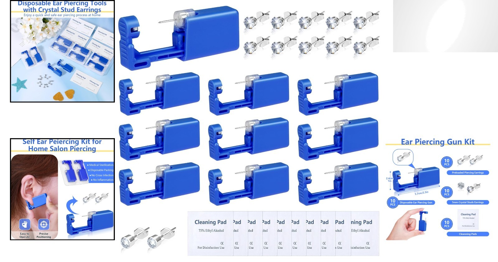 Disposable Ear Piercing Kit: Safe & Efficient Tool with Hypoallergenic Earrings