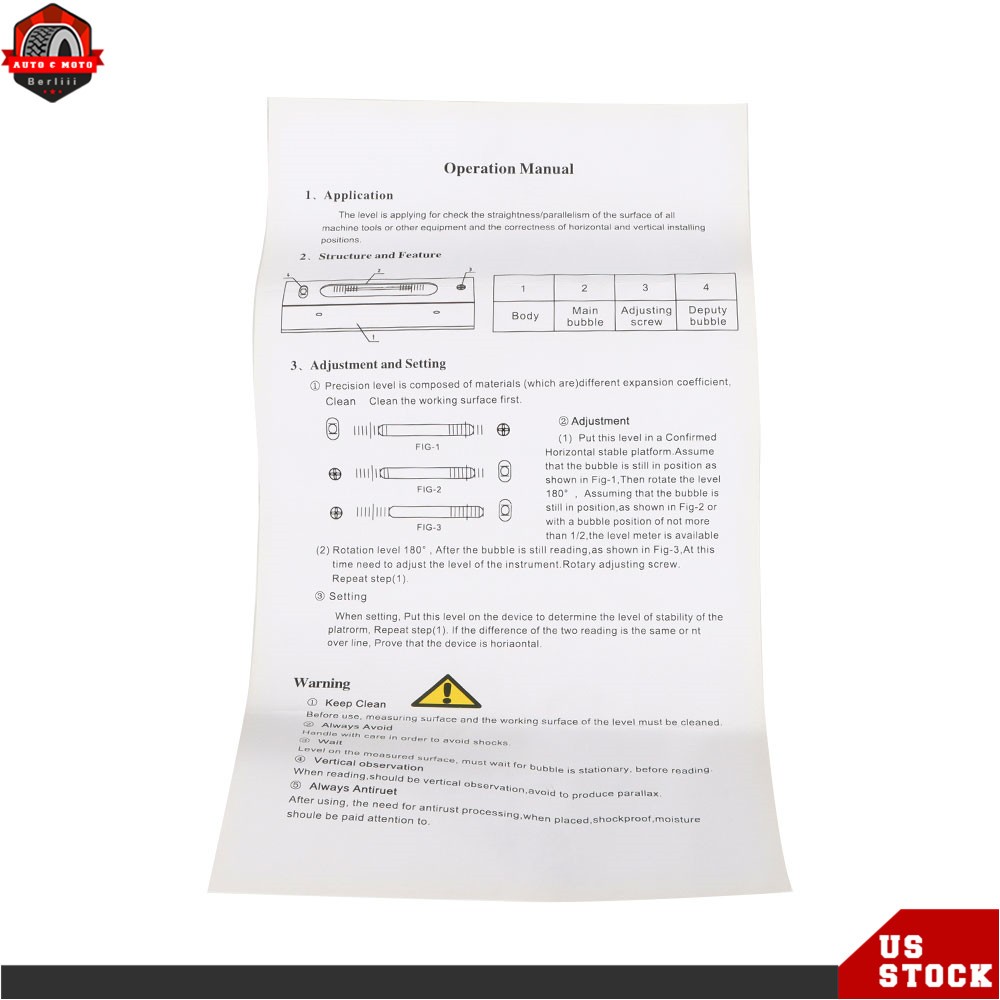 MASTER PRECISION LEVEL 8" FOR MACHINIST TOOL 0.0002''/10''
