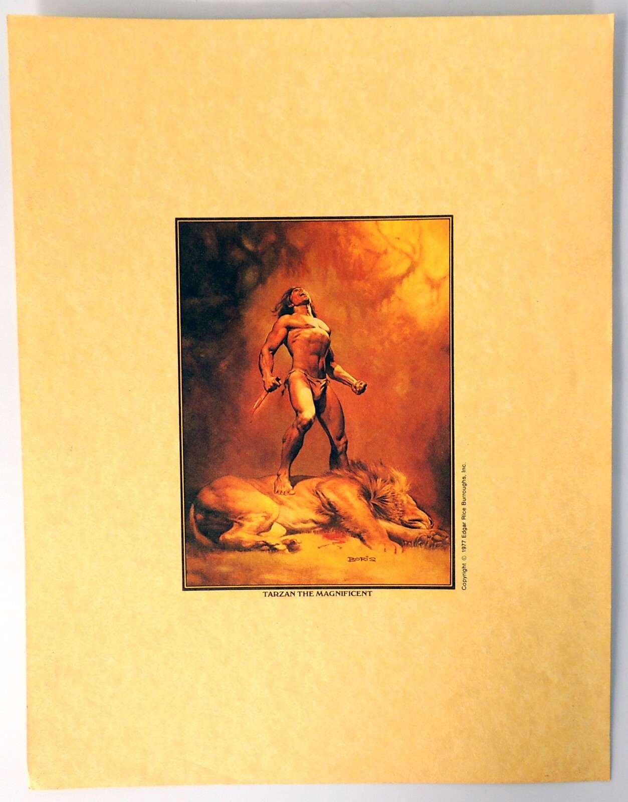 Edgar Rice Burroughs Quarterly Announcement Boris Vallejo Tarzan Print (1977)