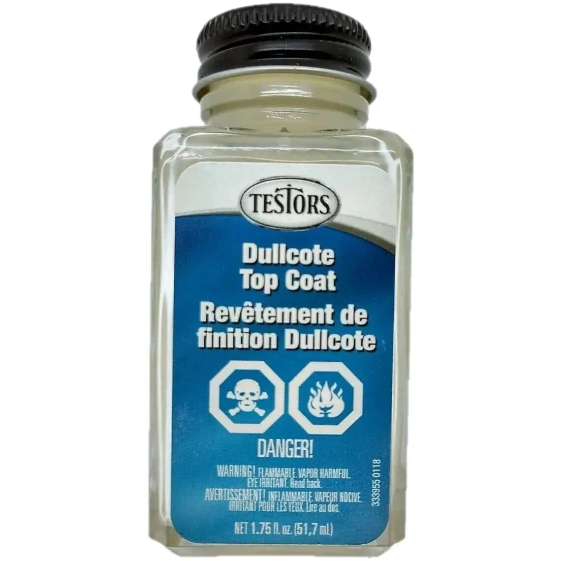Testors 1160 Dullcote (Flat, Matte) Lacquer Clear Paint 1.75 Fl Oz Glass Bottle