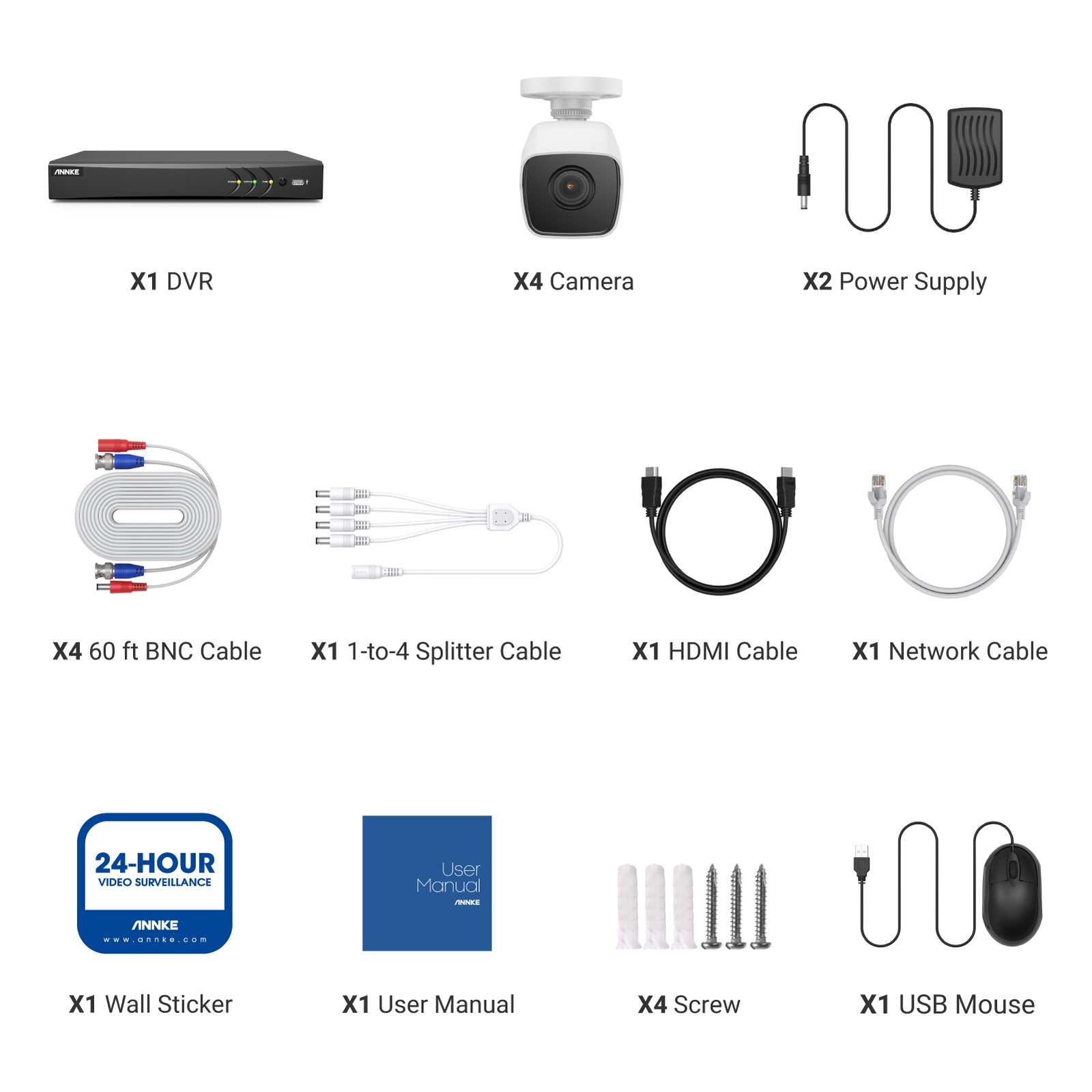 ANNKE 4K 8CH DVR 5MP CCTV Security Camera System AI Human Detection IP67 H.265+