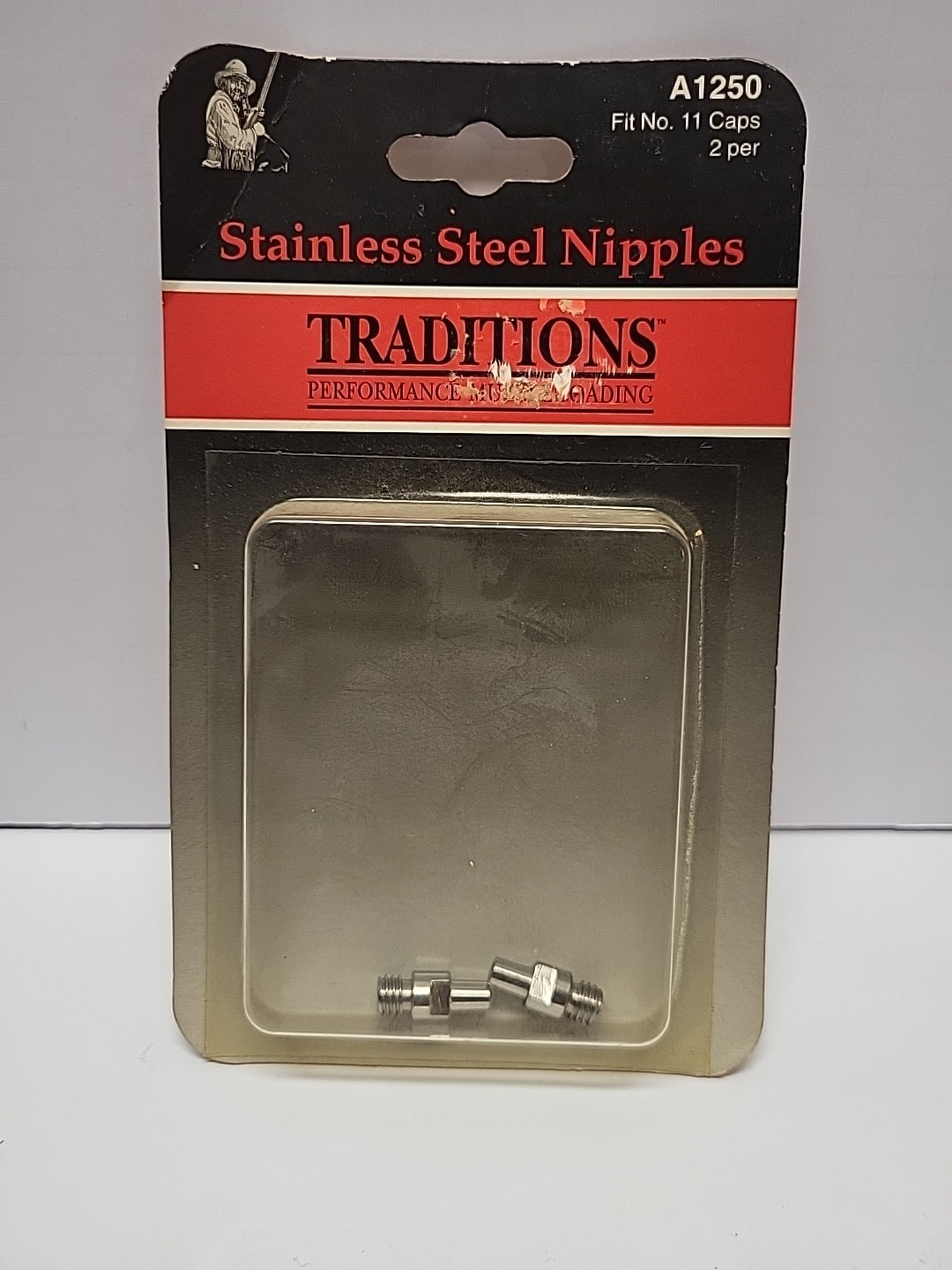 TRADITIONS STAINLESS STEEL NIPPLES A1250 M6X1 THREADS 2 PACK NO 11 CAP