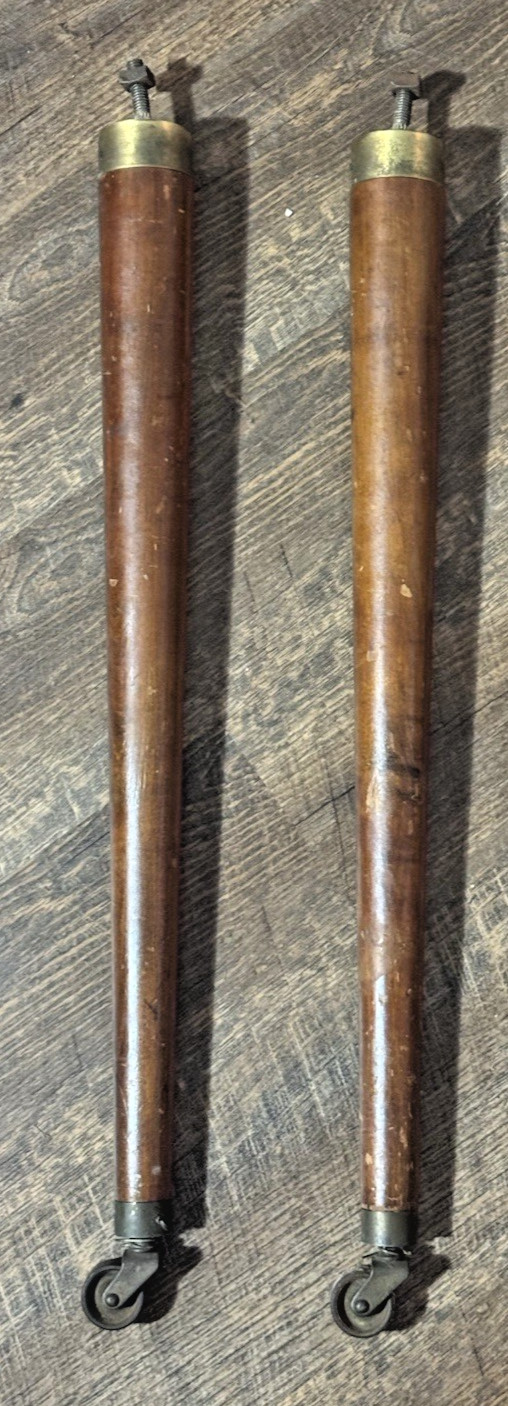 Vintage Kimball Piano Legs Set Mahogany w/ Brass Ferrules 1957 Console Piano
