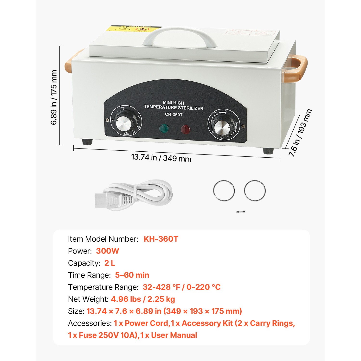 High Temperature Autoclave Machine 2L 300W High Temperature Cleaner Machine Box