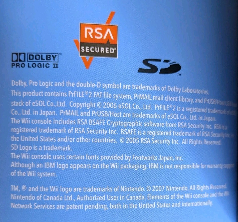 Nintendo Wii Operations Manual – System Setup OEM 2007 (Printed in China)
