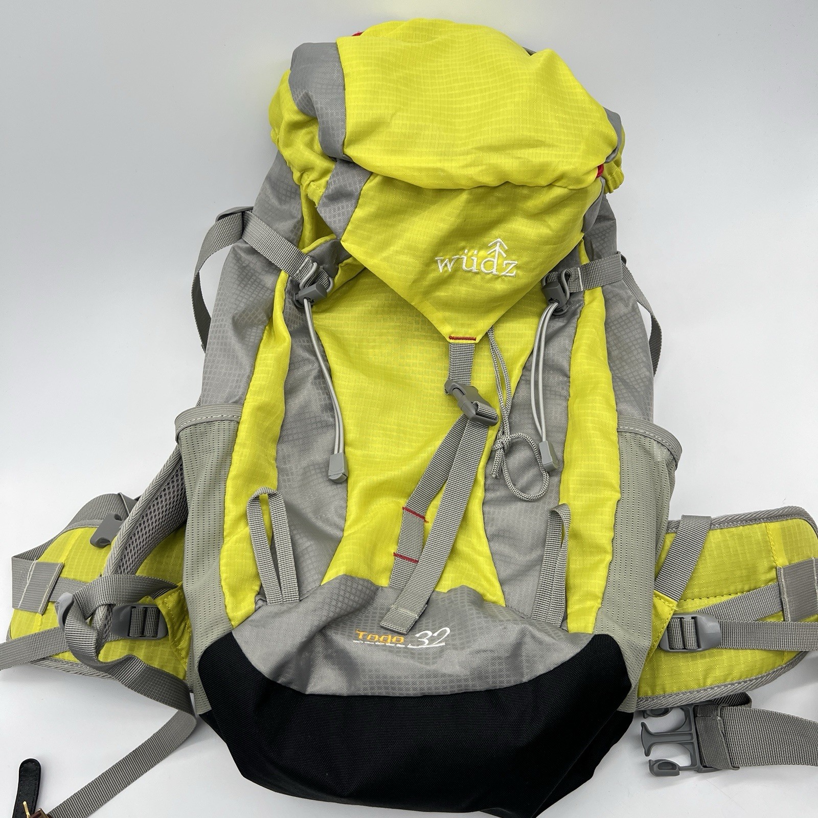 Hiking Backpack W/Rain Cove 32L Yellow Gray Outdoor Camping Trail   Wudz Togo 32