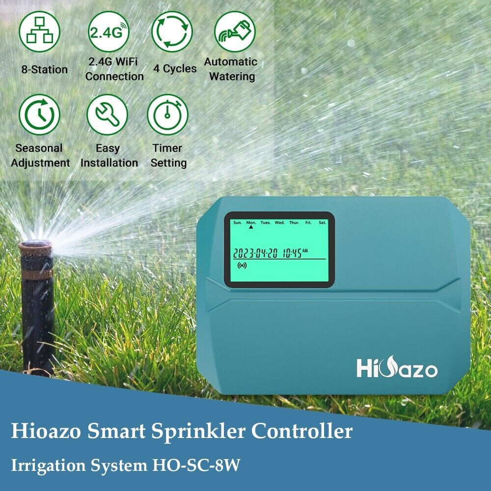 HiOazo WiFi Sprinkler Controller Lawn Irrigation System Water Control 8 Zones EU