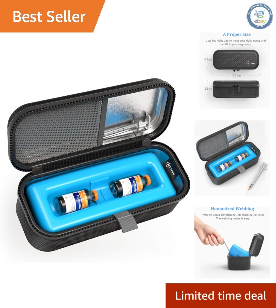 Elegant Insulin Vial Cooler - Keeps Medication Safe for 8 Hours, Ideal for Trips