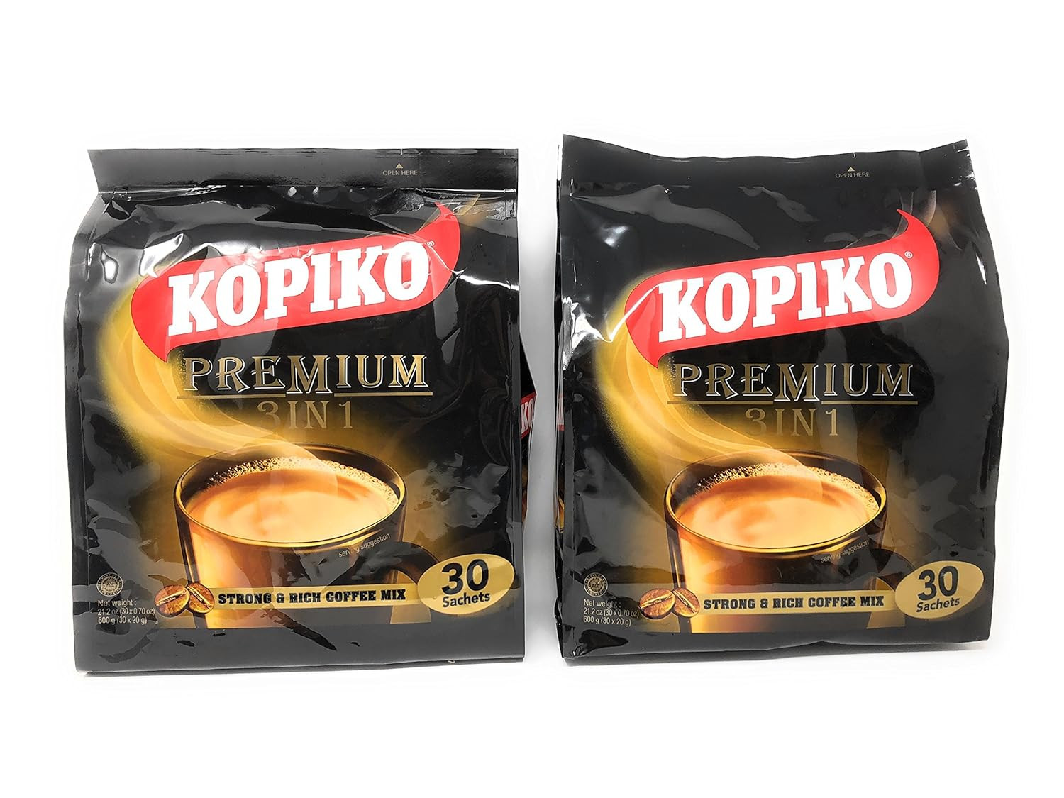 2 Packs  3 in 1 Instant Coffee, 21.2 Oz, (30 Sachets)