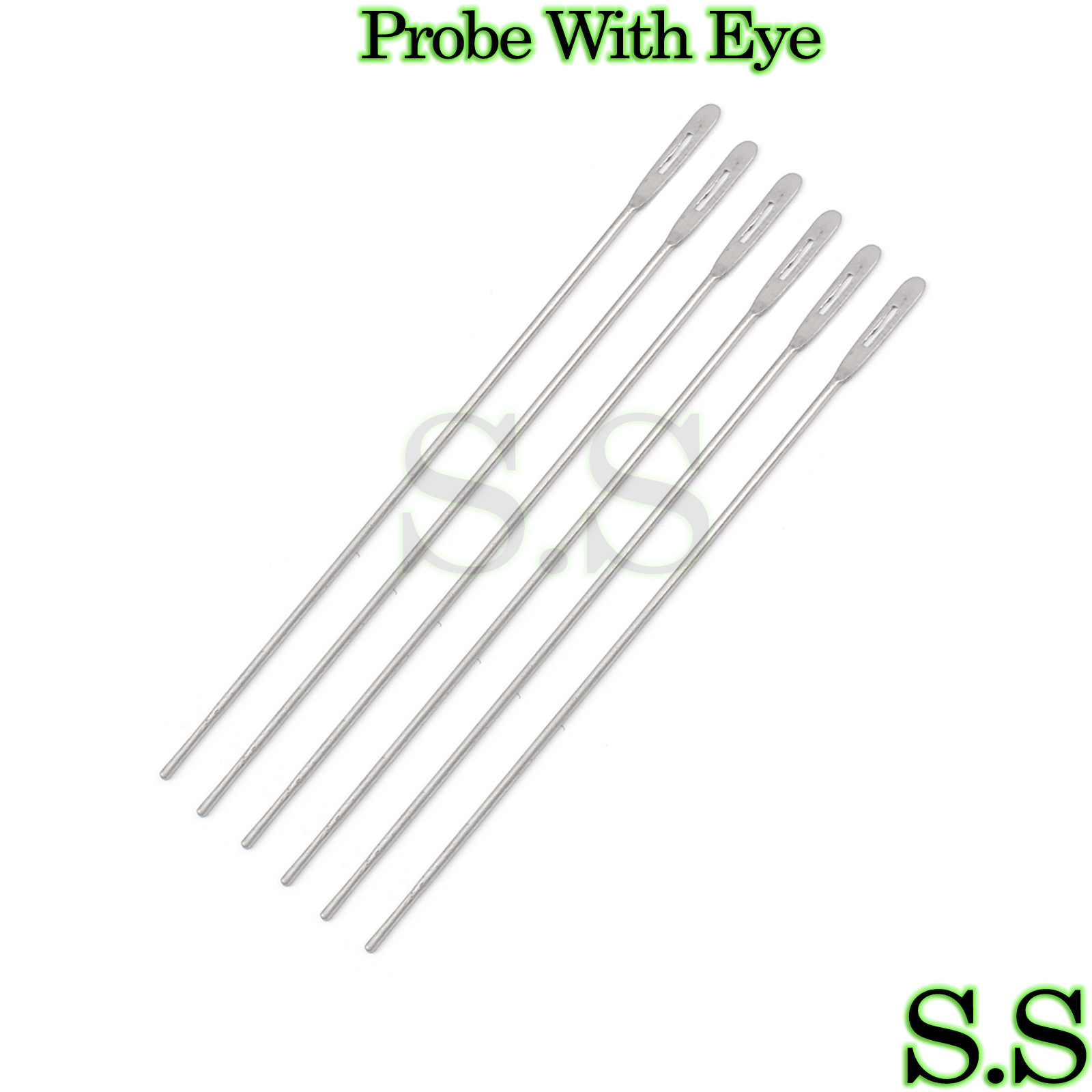 6 PCS PROBE WITH EYE 5.5" SURGICAL DISSECTING INSTRUMENT