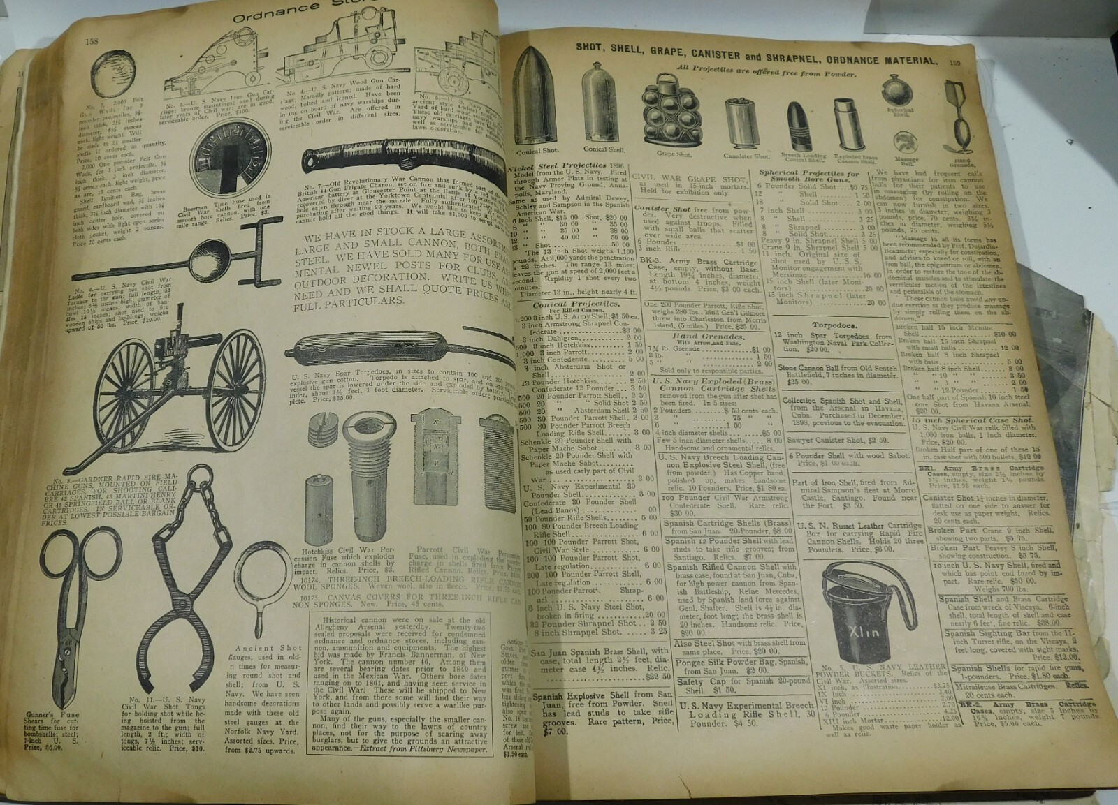 1929 Weapons and Munitions catalog in poor condition