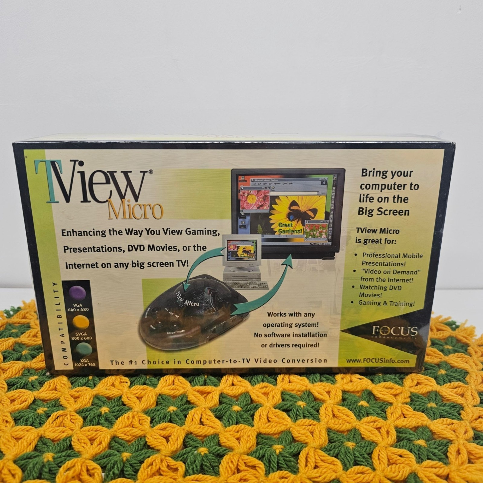 Vintage Tech Collectible: TView Micro PC-to-TV Scan Converter  New & Sealed