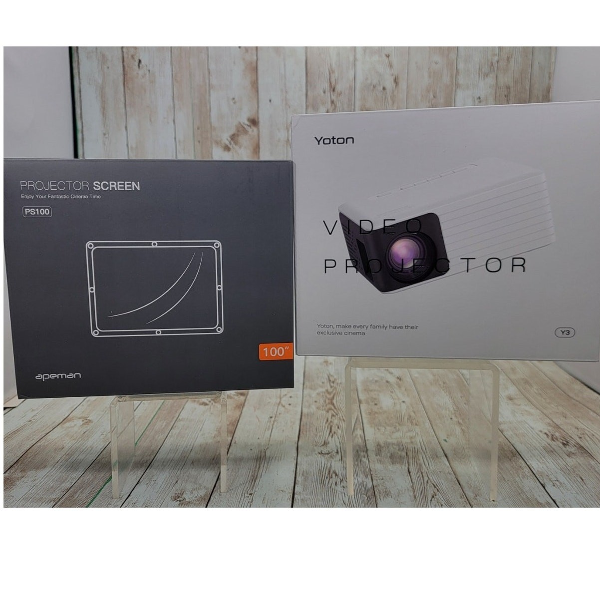 Yoton Mini Projector w/WiFi and Bluetooth 1080P Supported w/Projector Screen