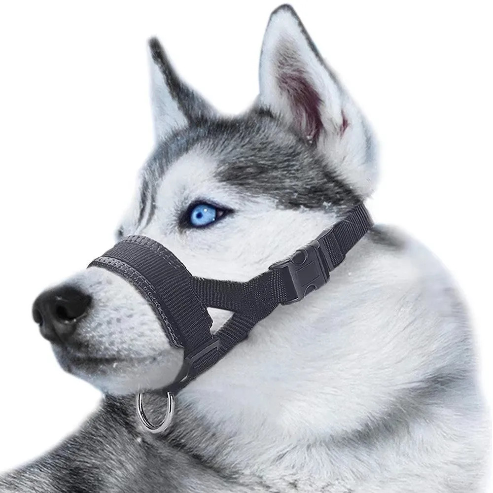 Soft Nylon Dog Muzzle M l xl Adjustable Loop Pet Mouth Mask Bite Prevention