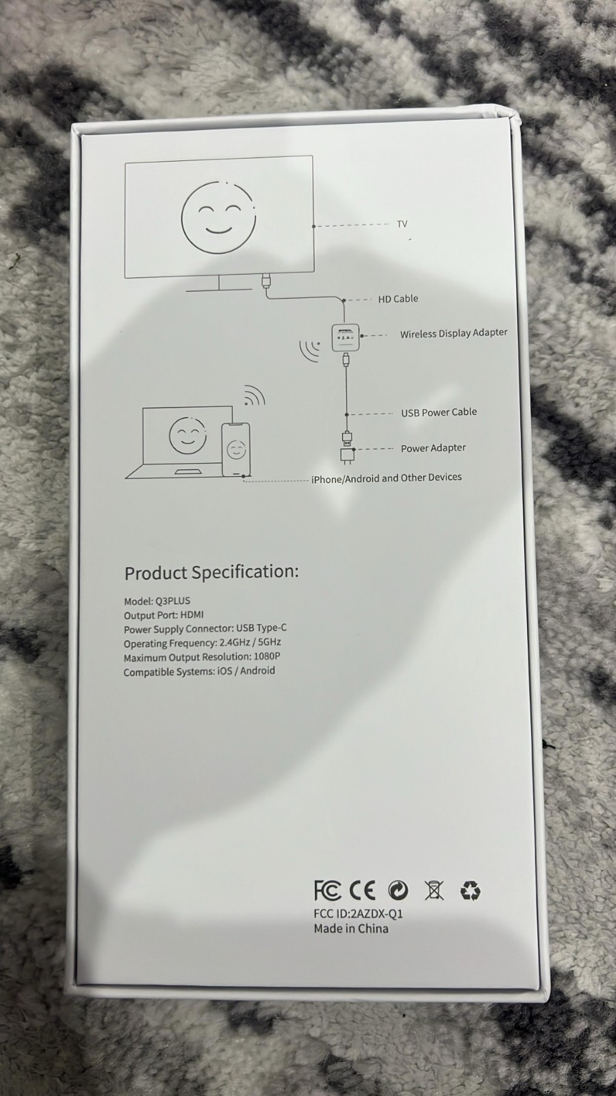 BRAIDOL Wireless HDMI Display Dongle Adapter UpgradedTransmitterStreaming Screen