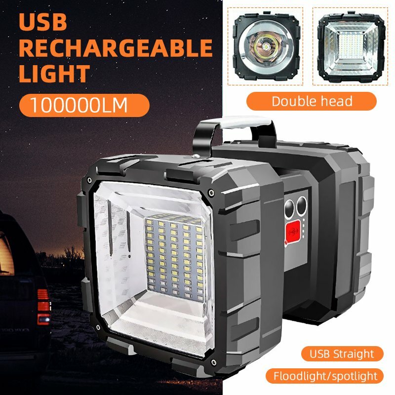 Super Bright LED Searchlight Rechargeable Handheld Spotlight Flashlight Portable
