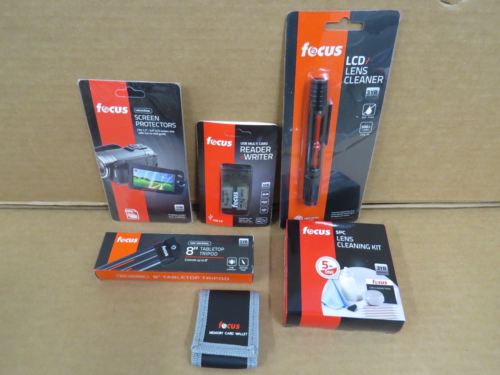 Lot of 6 FOCUS Brand Camera Assorted Accessories NIB