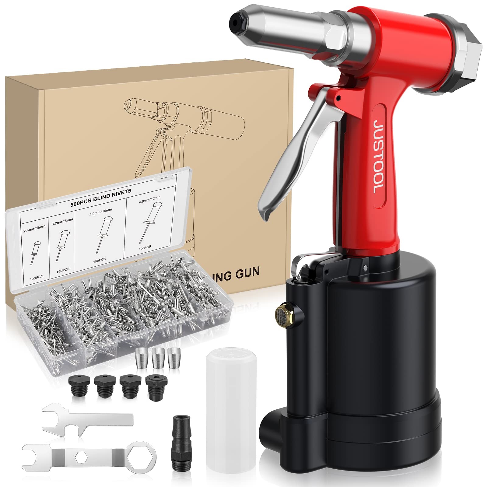 Premium Air Rivet Gun Kit Blind Rivet Gun Air Gun Air Pist...