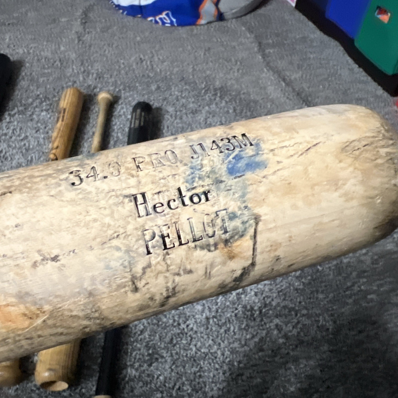 Hector Pellot NY New York Mets Minor League Game Used CRACKED Baseball Bat