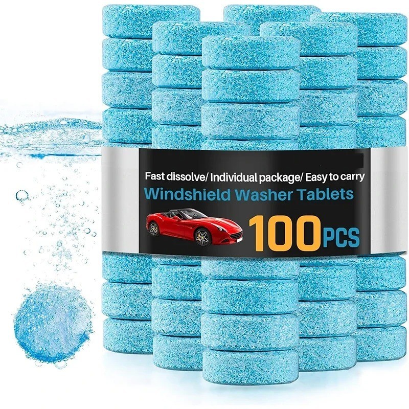 100 Car Winter Windshield Washer Wiper Fluid Concentrated Tablets Glass Cleaner*