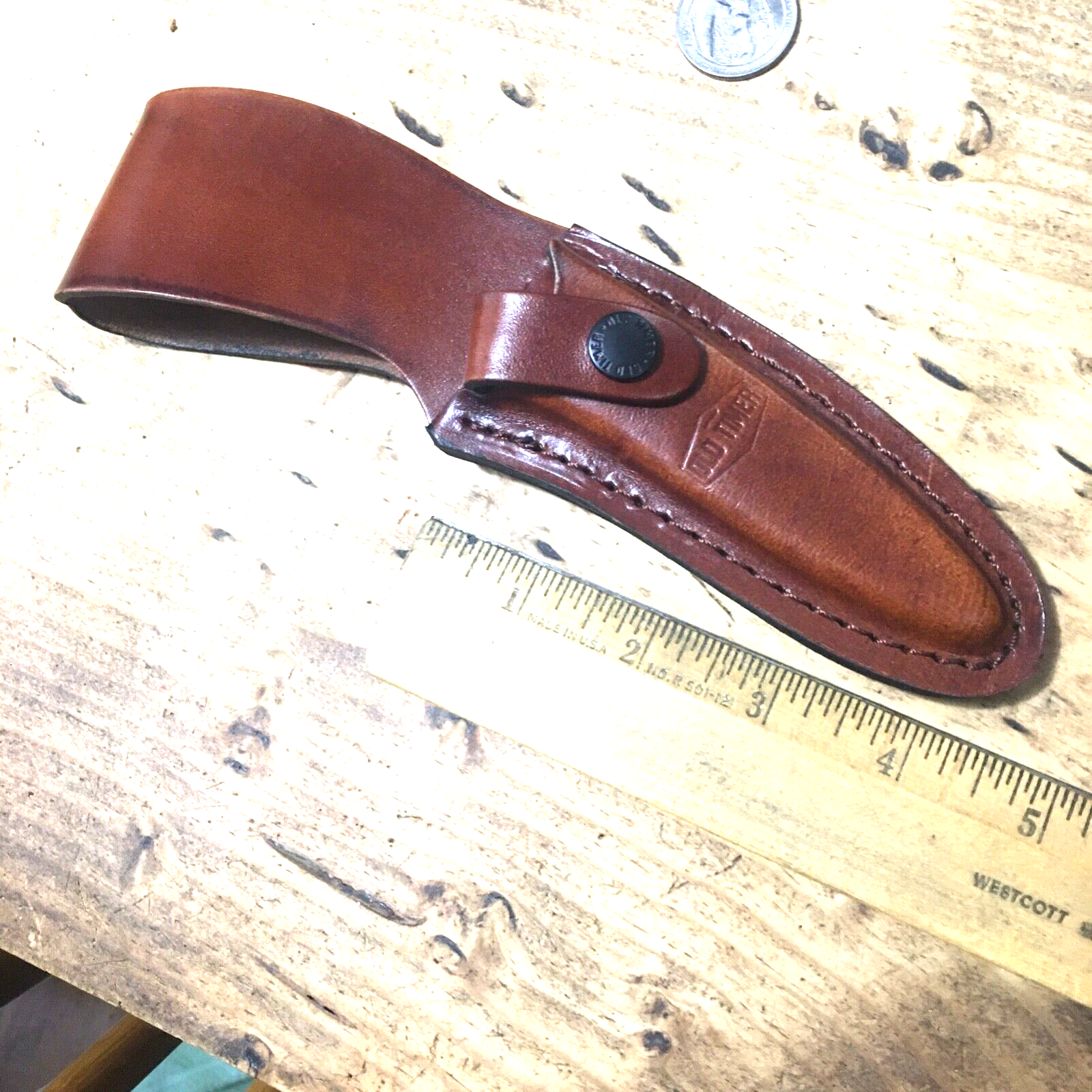 154OT LEATHER SHEATH FOR SCHRADE OLD TIMER SHARP FINGER DROP POINT DIAMOND !