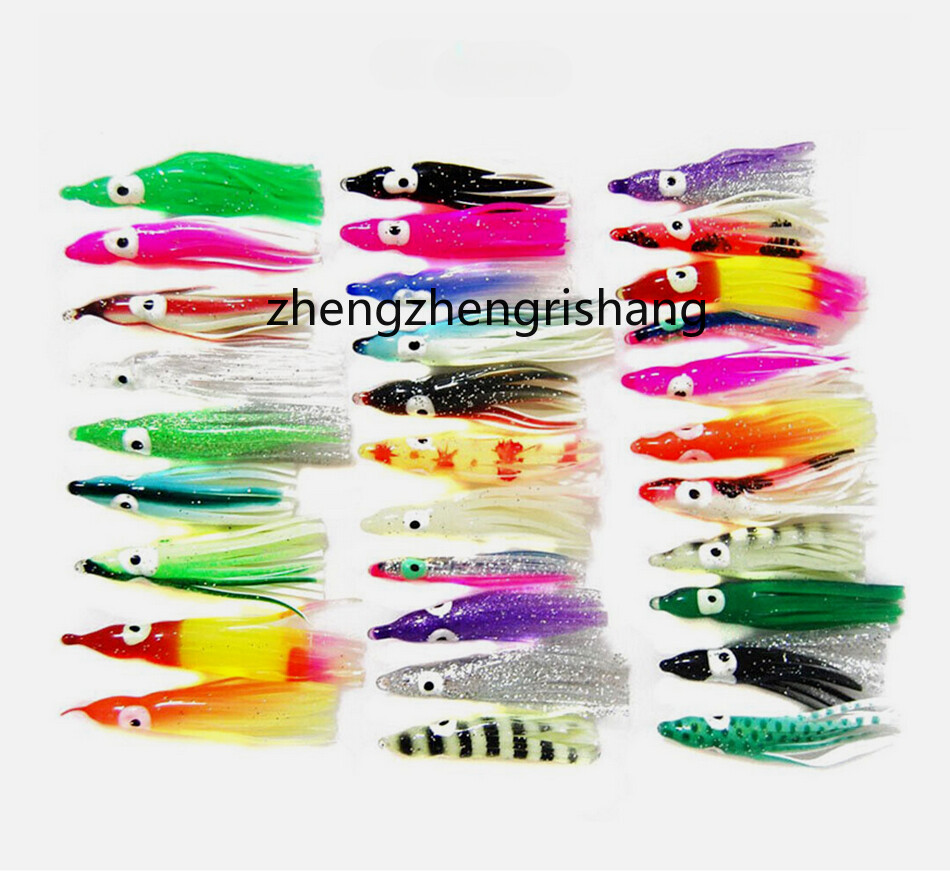 2''- 4.73" Octopus Squid Skirt Lures Saltwater Fishing Lures Soft Plastic Lures