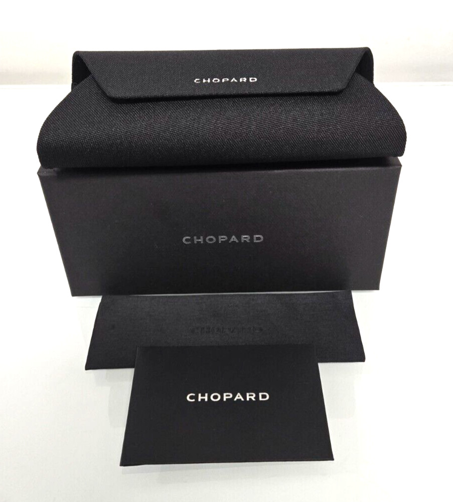 NEW!! Authentic Black Chopard Soft Fabric Glasses Case, Cloth and Card