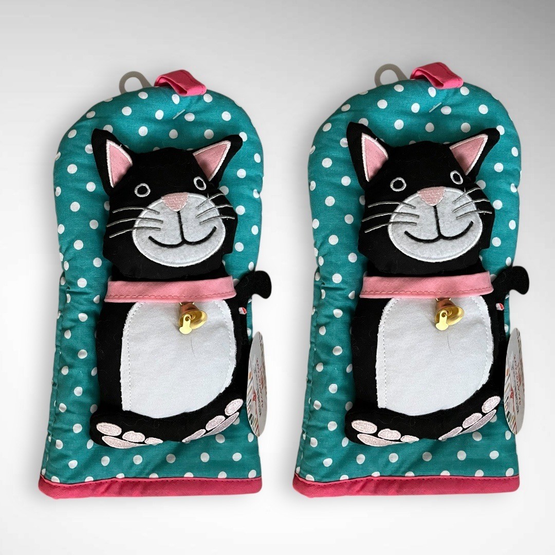 RITZ KITCHEN FRIENDS Pair of Whiskers Decorative Oven Mits | NWT