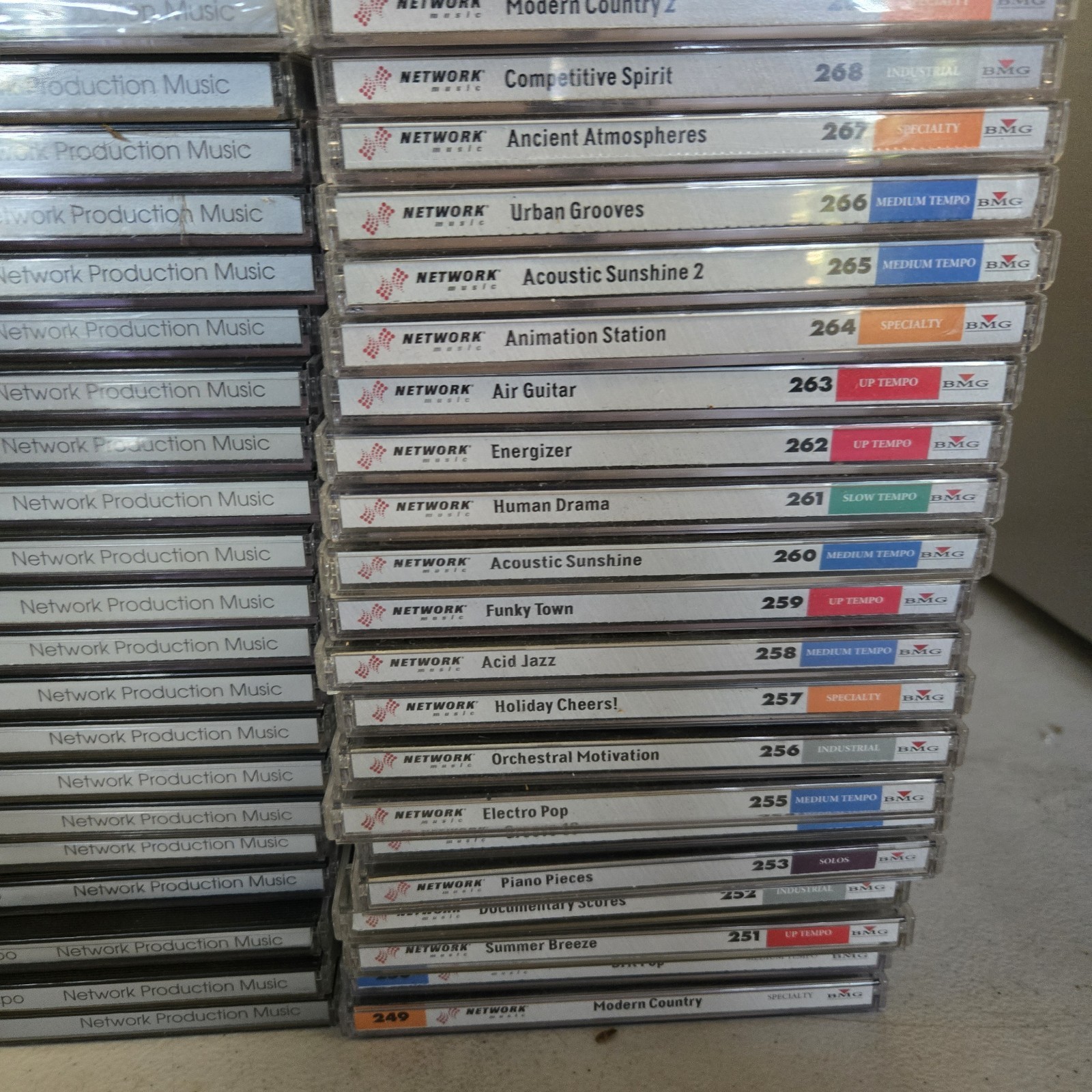 Network Production Music Audio CDs & Sound Effects Sampling 288 CD LOT w/Catalog