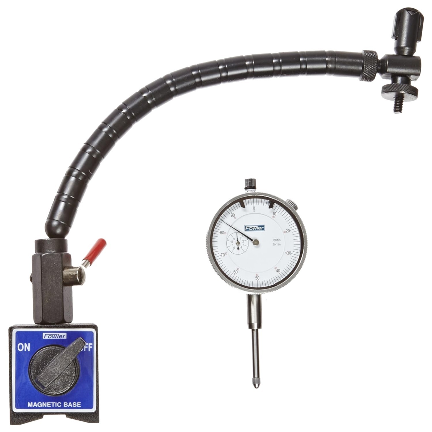 Magnetic Base & Flexible Indicator Combo - 2-1/4" Dial for Tolerance Checks