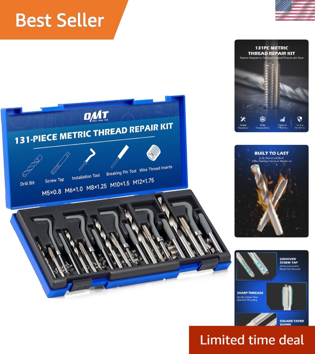 Complete Metric Helicoil Thread Repair Kit: Durable Inserts & Tools Included