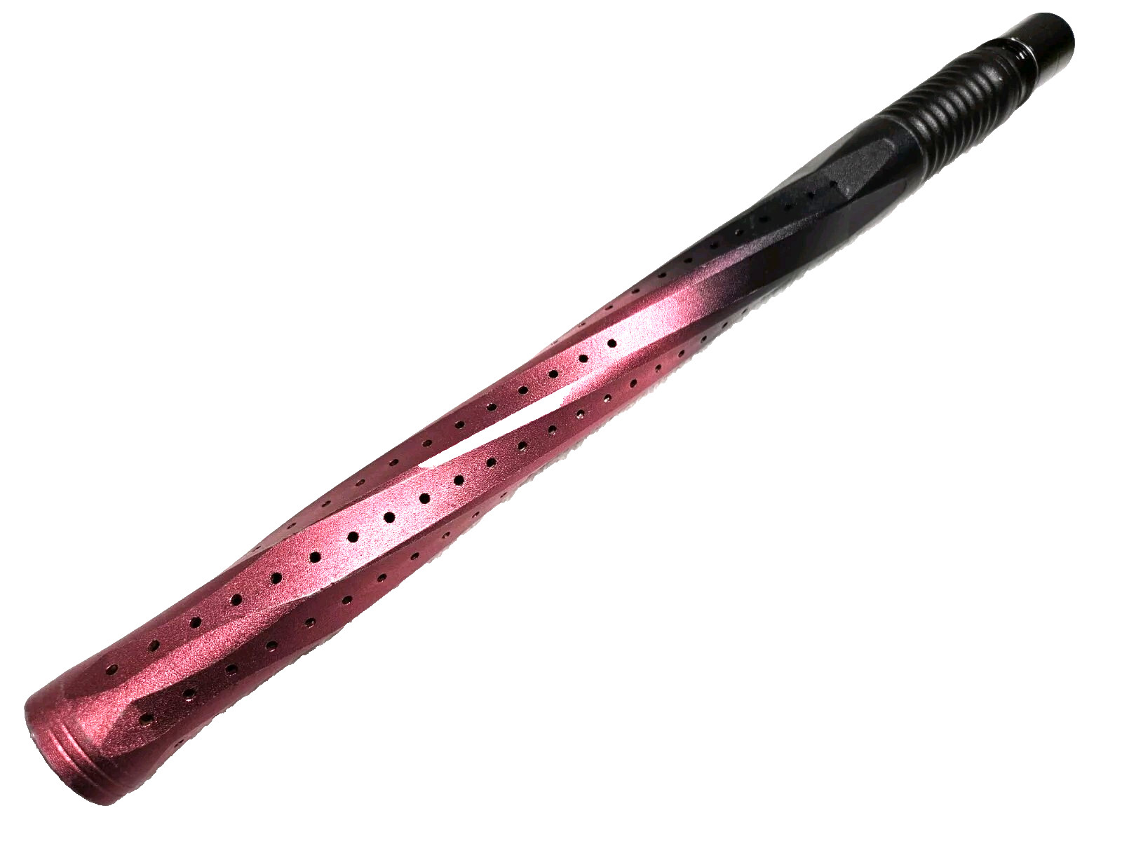 12 In Red Fade Twister Spyder Thread Paintball Gun Spiral Ported Barrel Piranha
