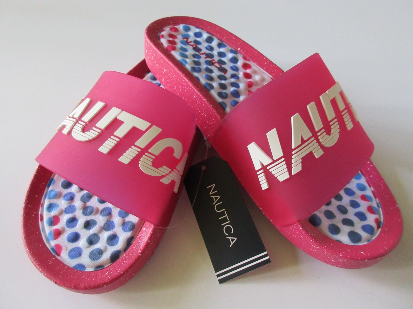 Nautica Esmeray Magenta Dot Women's PVC Slide In Various Sizes New With Tag