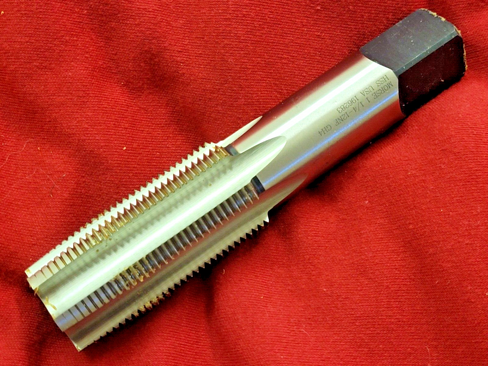 1-1/4"-12 NF Taper Hand Tap Morse MT3732329 RH HSS Starter GH4 USA 6 Flute