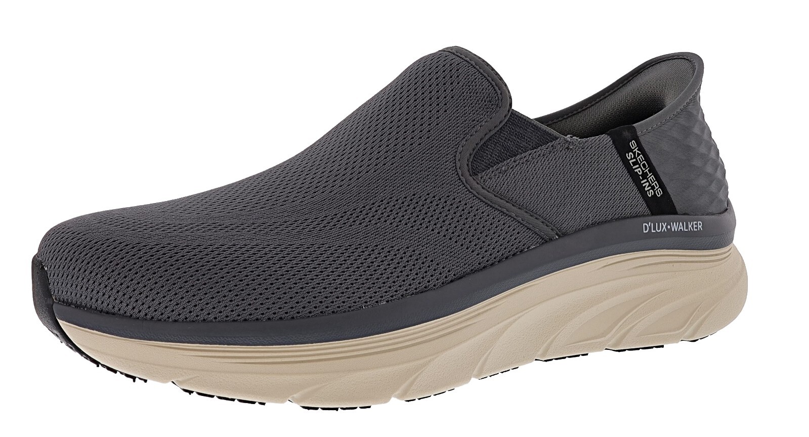 SKECHERS MEN'S D'LUX WALKER- ORFORD 232455WWCHAR X-WIDE SLIP-IN WALKING SHOES