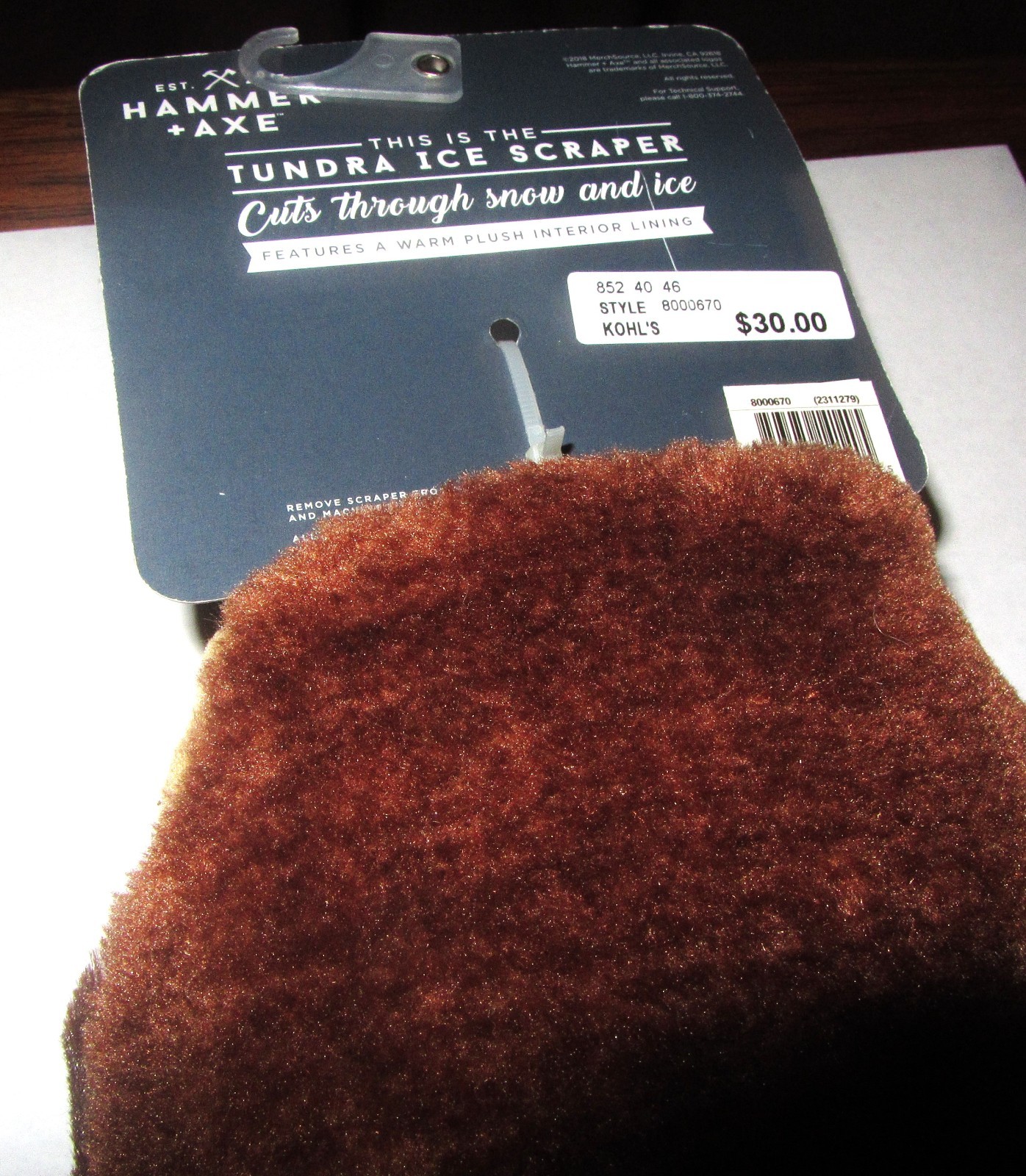 NWT Window Ice Scraper HAMMER + AXE ~ Tundra Plush Bear Beaver Head